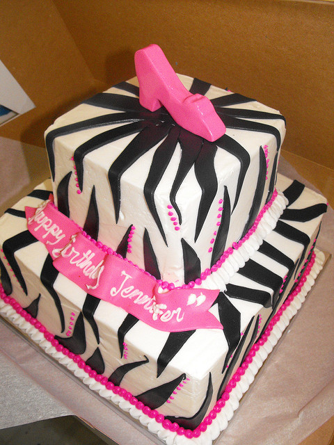 Zebra Print Cake Square