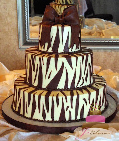 Zebra Stripe Wedding Cake