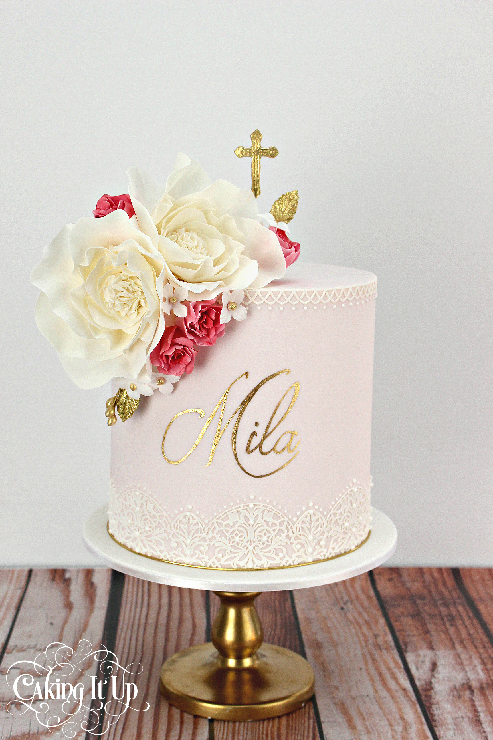 1 Tier Christening Cake