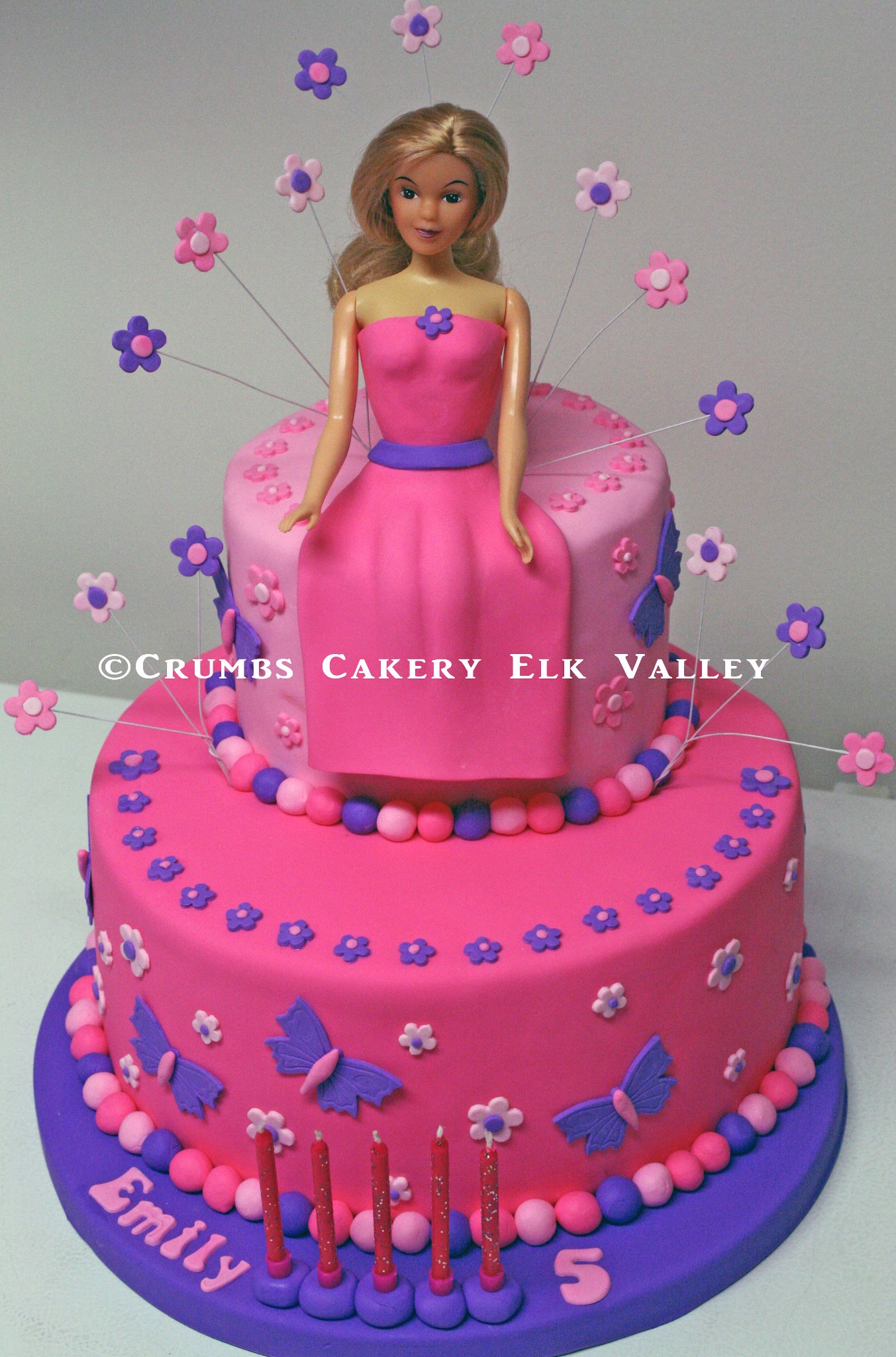 barbie cake two tier