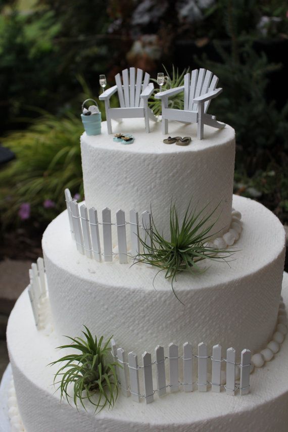 Adirondack Chairs Beach Theme Wedding Cake