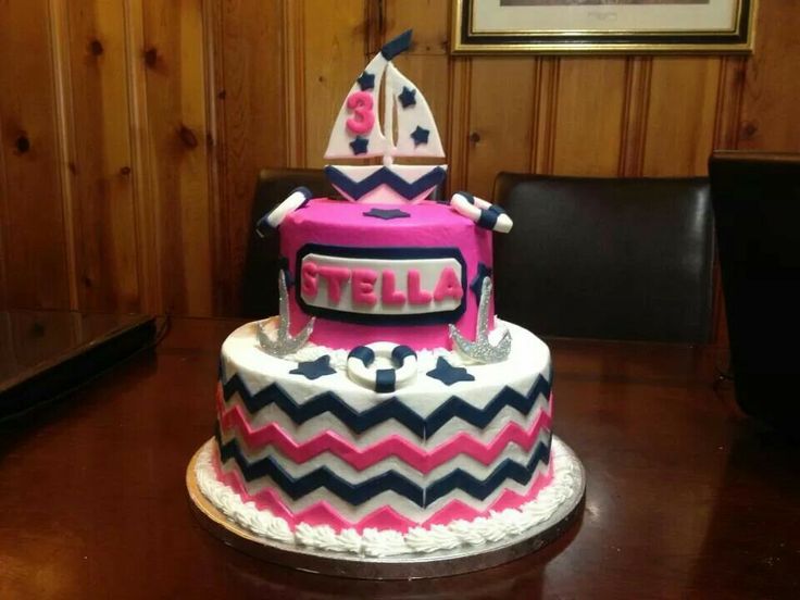 Anchor and Chevron Cake