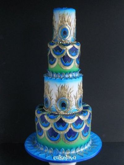 Art Deco Peacock Wedding Cake Art Deco Peacock Wedding Cake