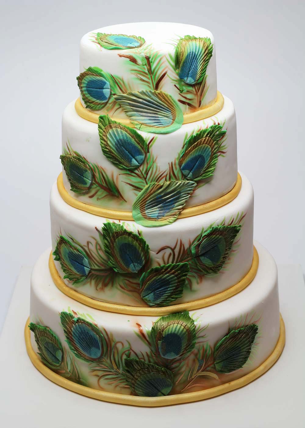 Art Deco Peacock Wedding Cake