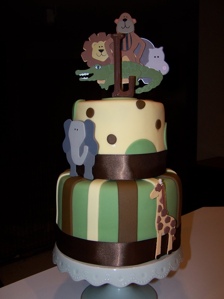 Baby Shower Cake with Zoo Animals