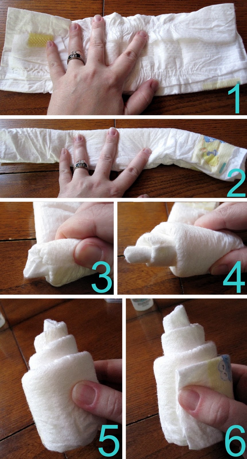 Baby Shower Diaper Cupcake Instructions