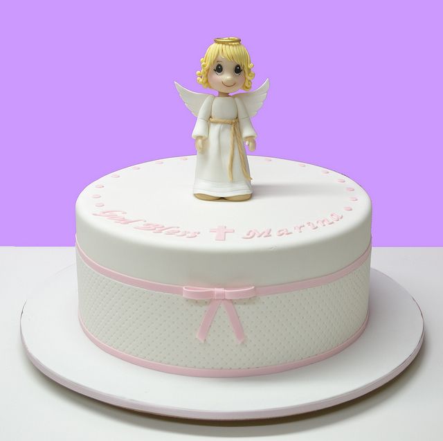 Baptism Cake with Angel