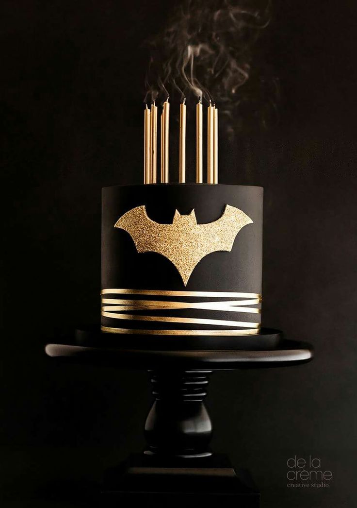 Batman Black and Gold Wedding Cakes