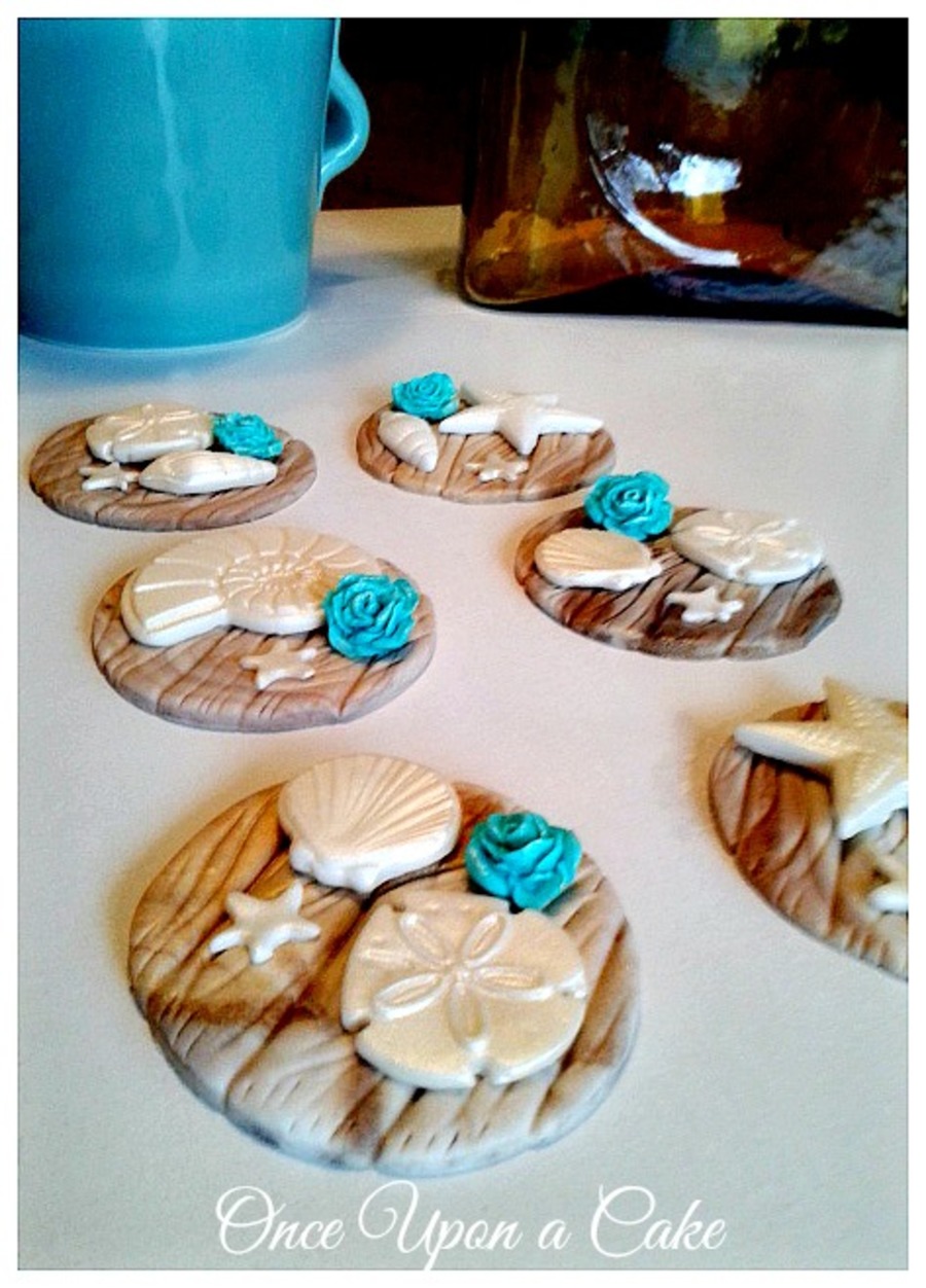 Beach Cupcake Toppers Fondant