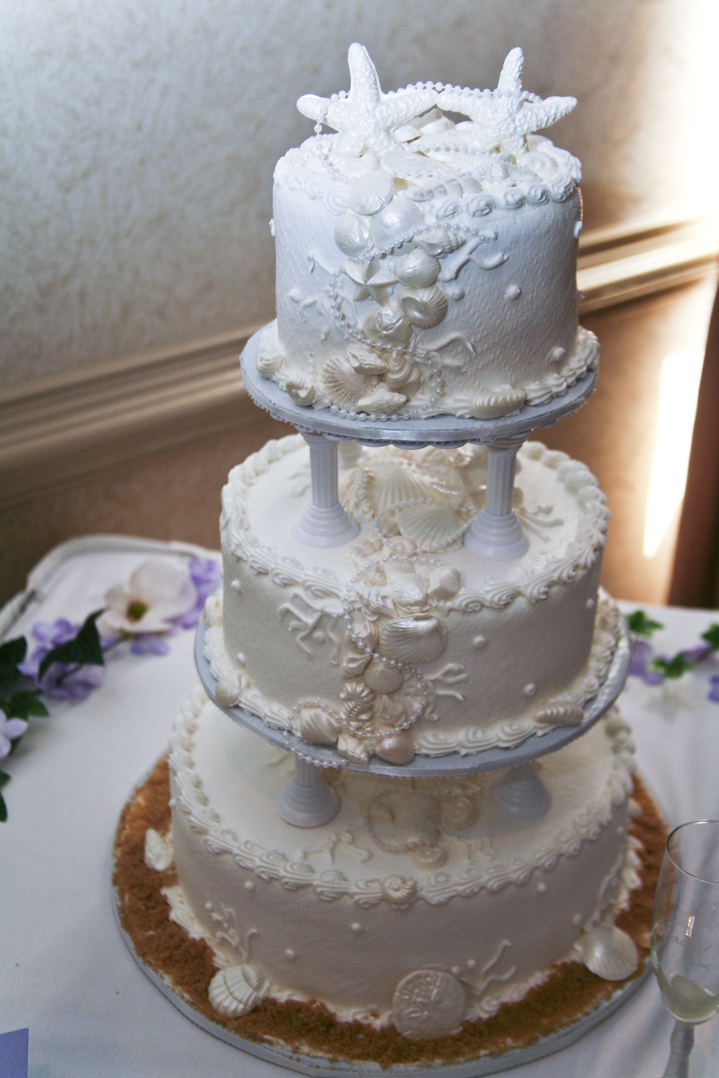 Beach Theme Wedding Cake