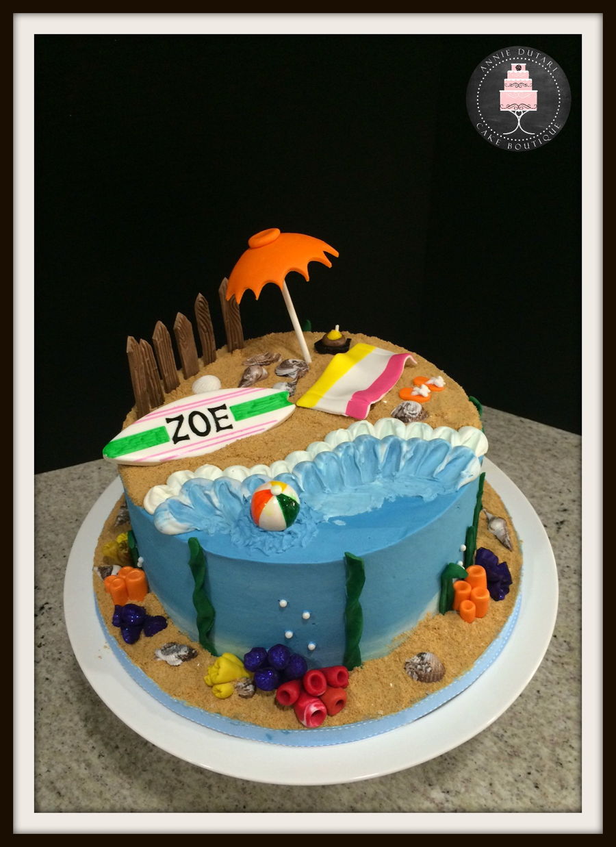Beach Themed Birthday Cake Beach Themed Birthday Cake