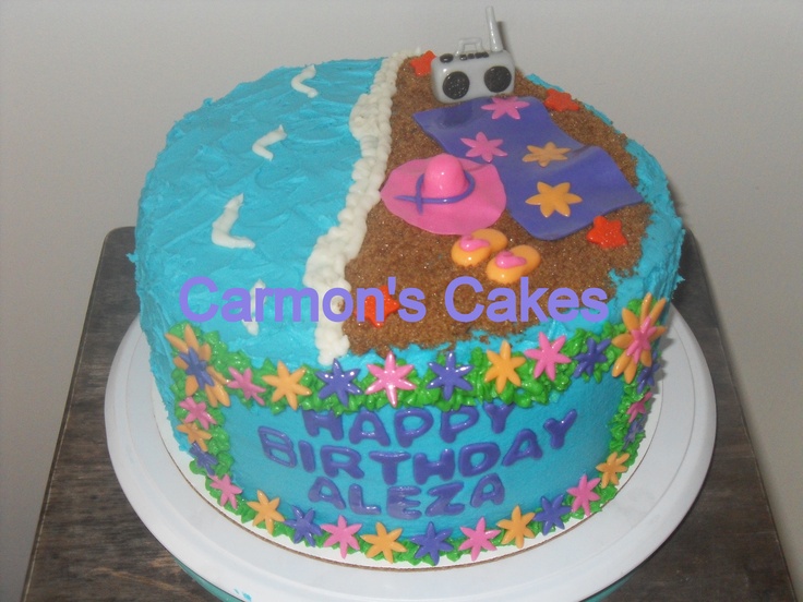 Beach Themed Buttercream Cake