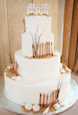 Beach Themed Wedding Cake