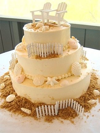 Beach Wedding Cake Love