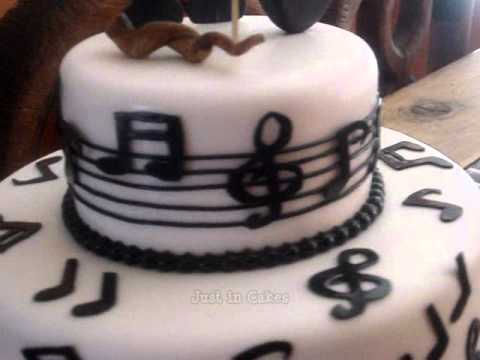 Birthday Cake with Music Notes