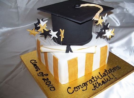 Black and Gold Graduation Cakes Square Black and Gold Graduation Cakes Square