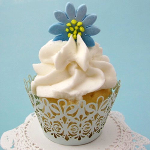 Blue Flower Cupcakes