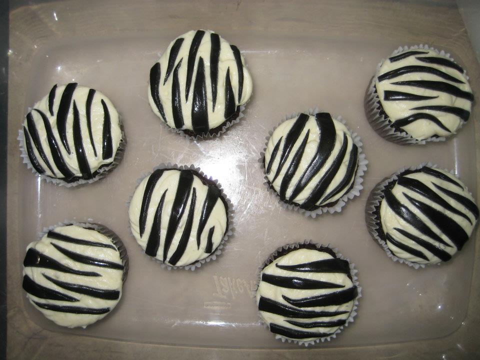 Blue Zebra Baby Shower Cupcakes
