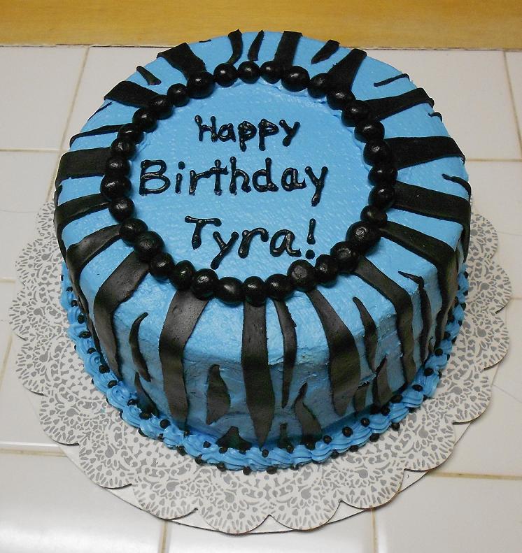 Blue Zebra Birthday Cakes for Girls