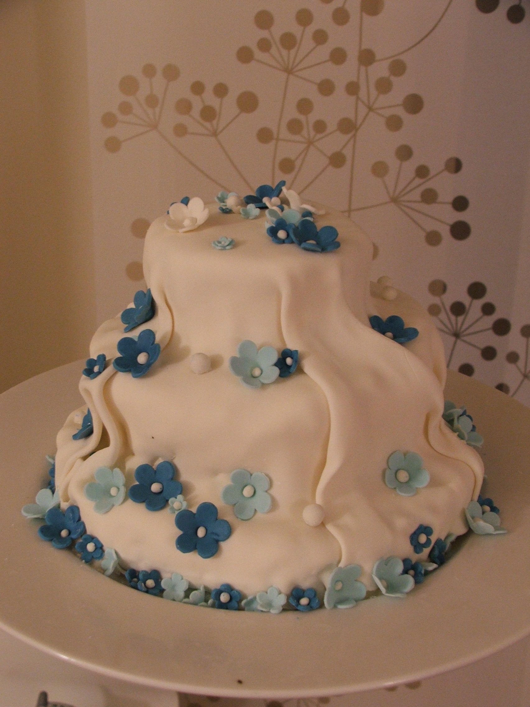 Cake with Silk Flowers