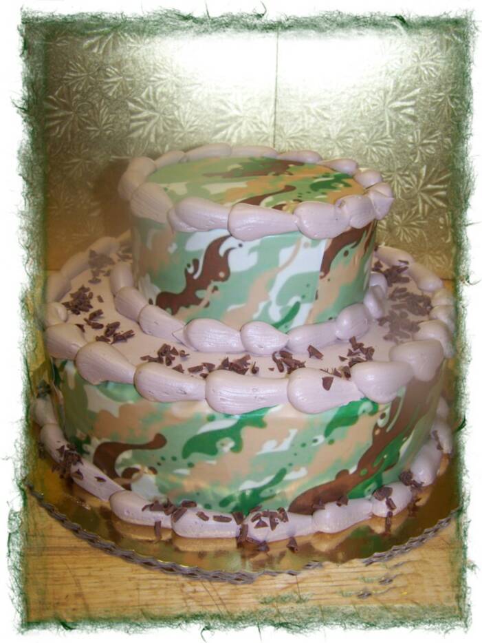 Camo Bridal Shower Cake