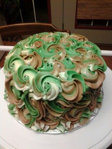 Camo Cake with Buttercream Icing