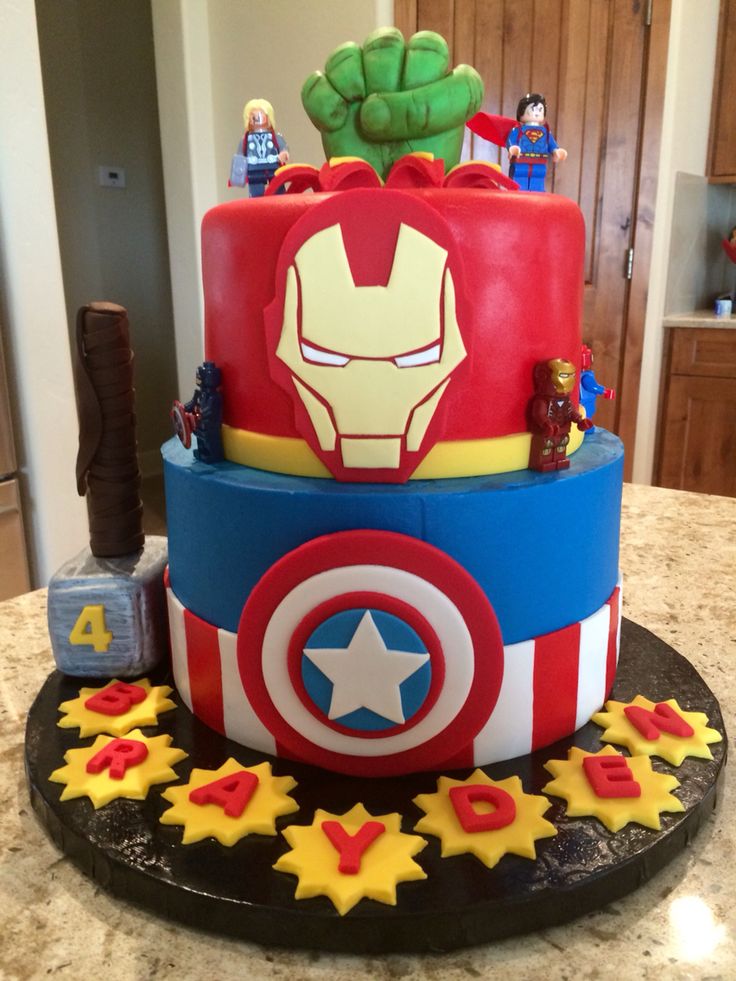 Captain America Birthday Cake