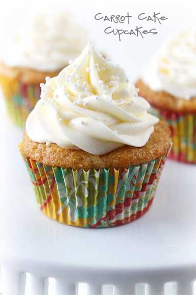 Carrot Cake Cupcakes with Cream Cheese Icing