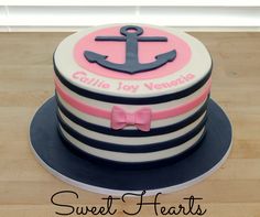 Chevron Anchor Birthday Cake Chevron Anchor Birthday Cake