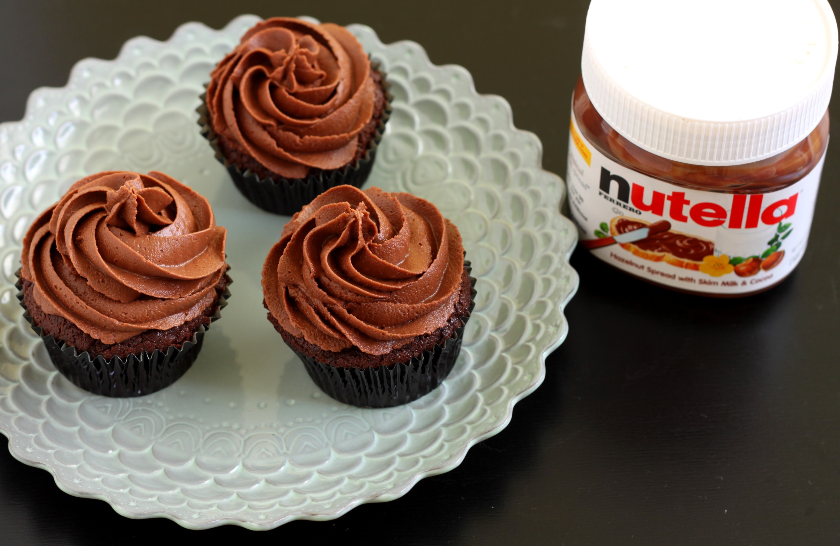 Chocolate Cupcakes with Nutella Frosting