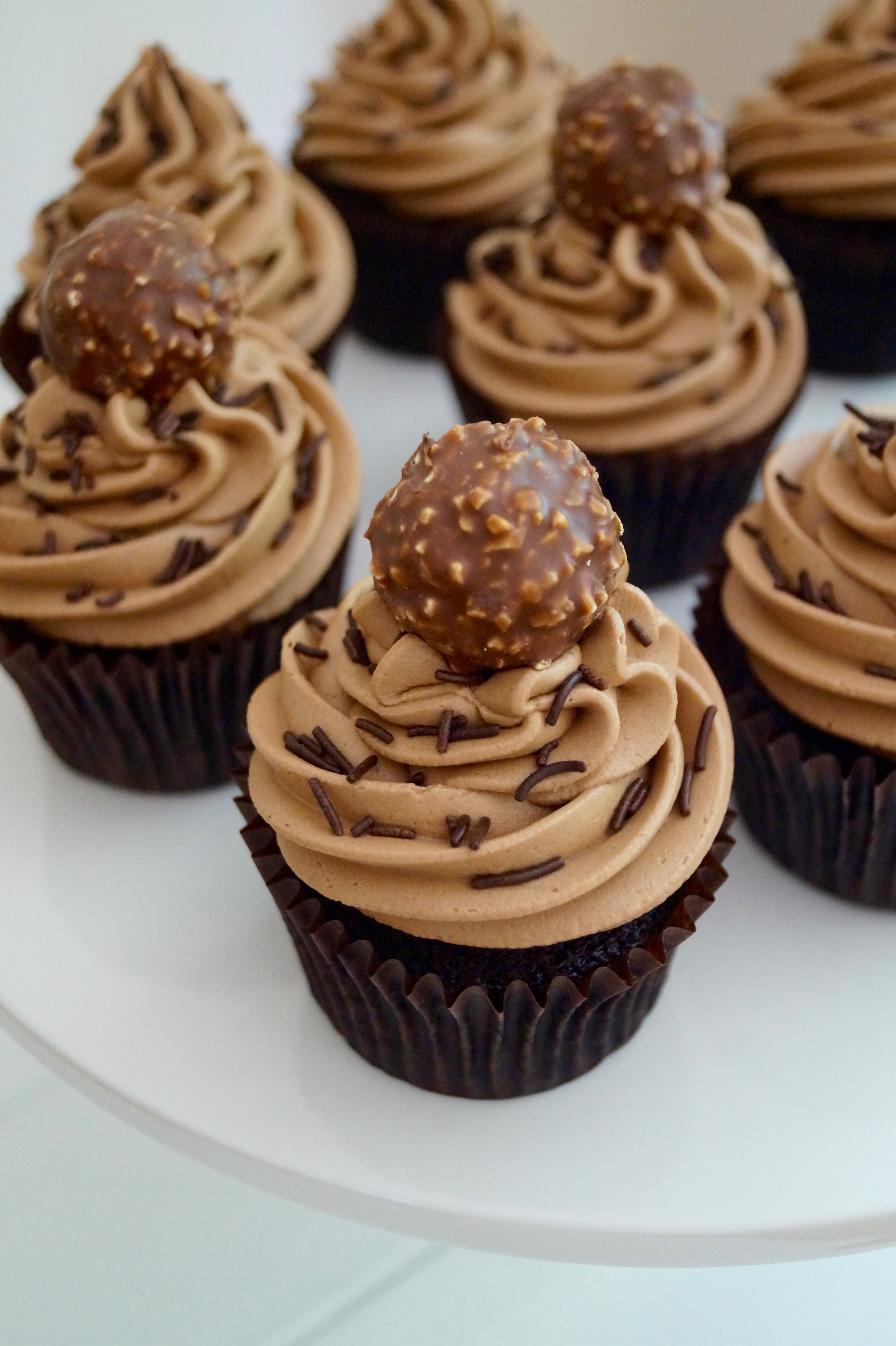Chocolate Cupcakes with Nutella Frosting Chocolate Cupcakes with Nutella Frosting
