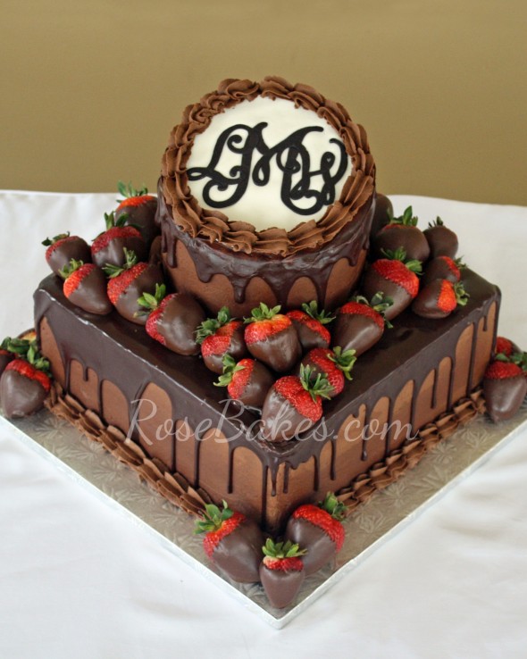 Chocolate Grooms Cake with Strawberries