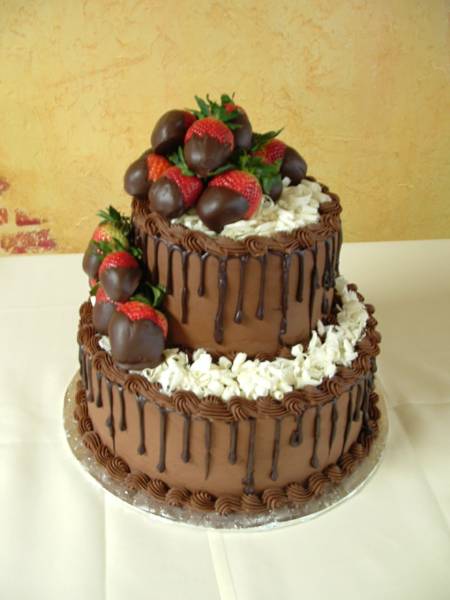 Chocolate Grooms Cake with Strawberries