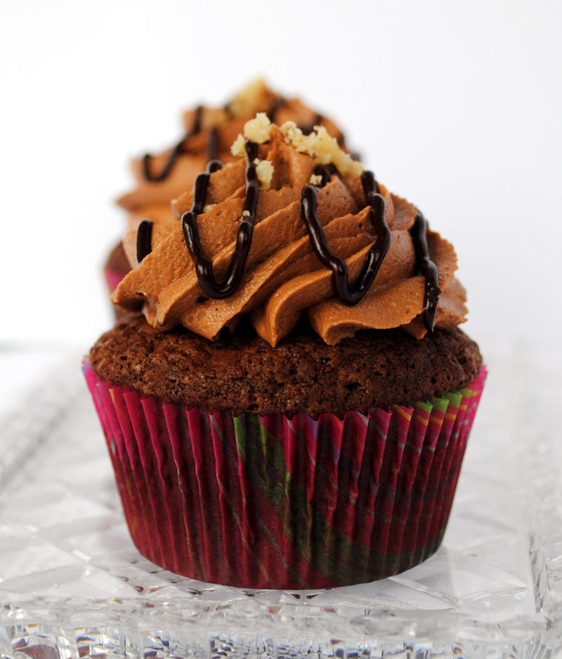 Chocolate Hazelnut Cupcakes with Nutella