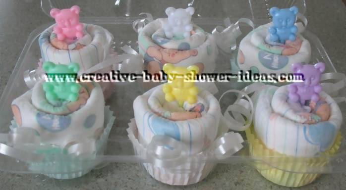 Cupcake Baby Shower Diaper Cake