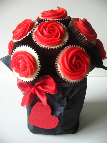Cupcake Flower Bouquet Valentine's Days Cupcake Flower Bouquet Valentine's Days