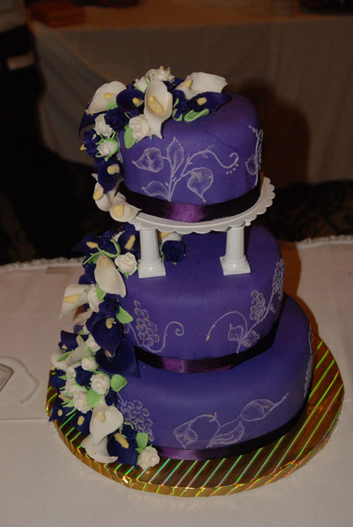 Dark Blue and Purple Wedding Cake