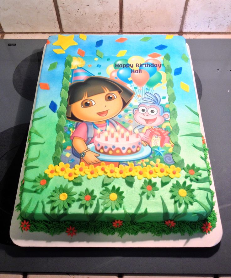 Dora the Explorer Birthday Sheet Cake