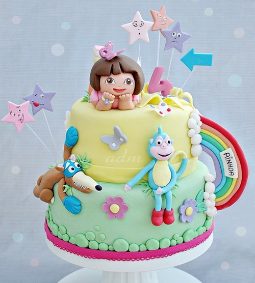 Dora the Explorer Boots Birthday Cake