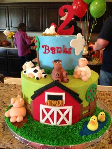 Farm Animal Birthday Cake Boy