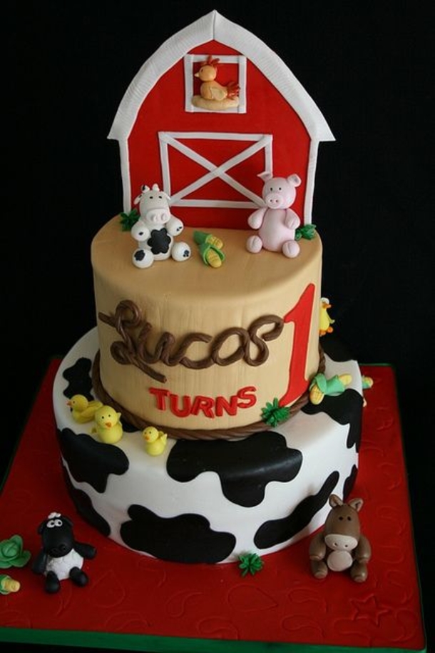 First Birthday Farm Cake Ideas for Boys