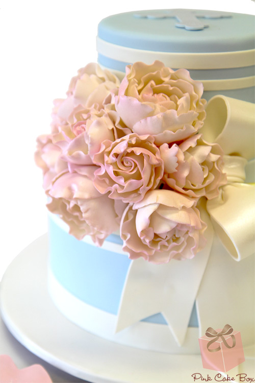 First Communion Cake with Roses First Communion Cake with Roses