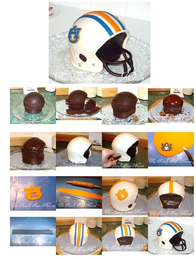 Football Helmet Cake Tutorial