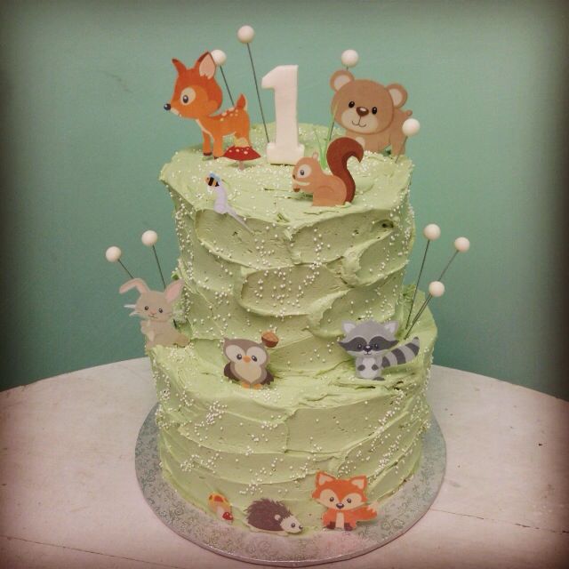 Forest Animal Birthday Cake