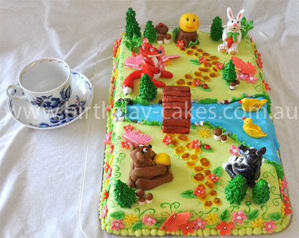 Forest Animal Birthday Cake