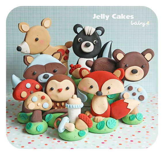 Forest Animals Baby Shower Cake