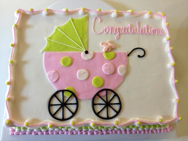 Girl Baby Shower Carriage Cake