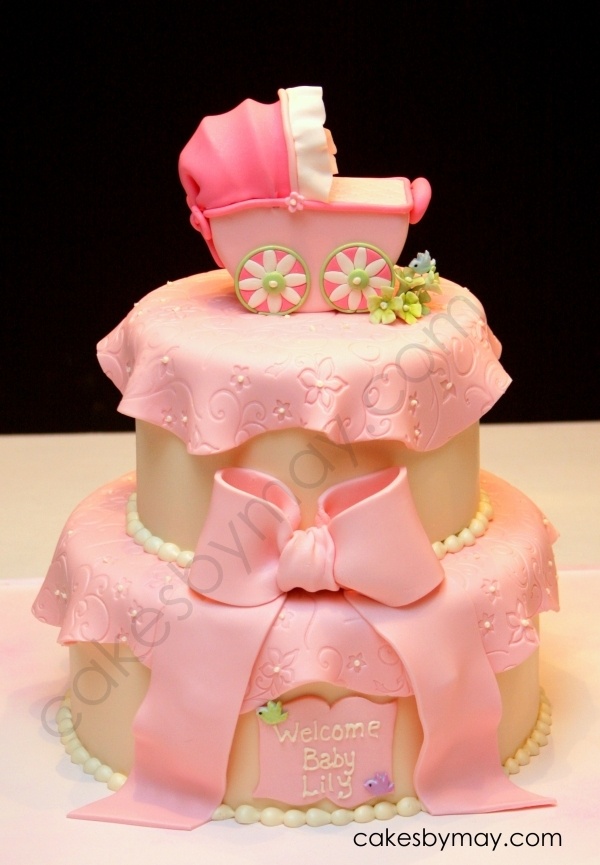 Girl Baby Shower Carriage Cake