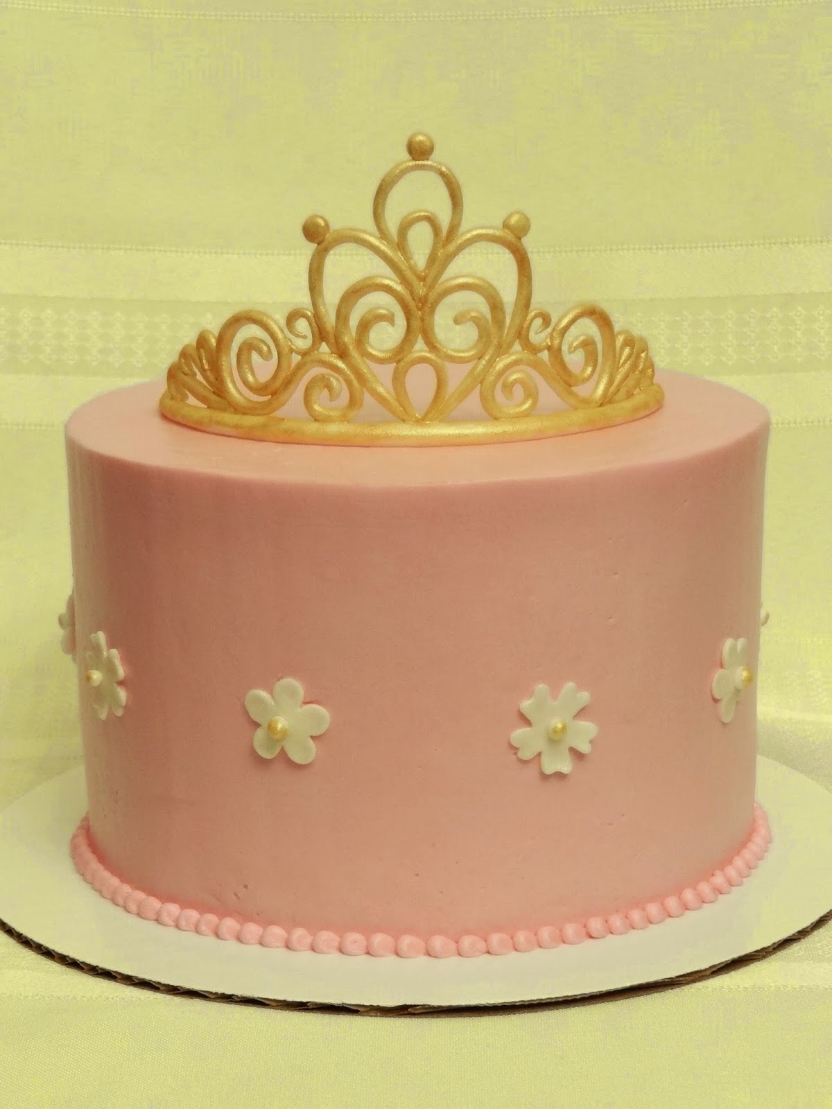 Gold and Pink Baby Shower Cake