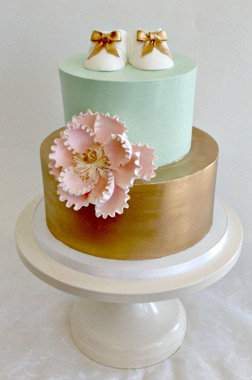 Gold Baby Shower Cake Gold Baby Shower Cake
